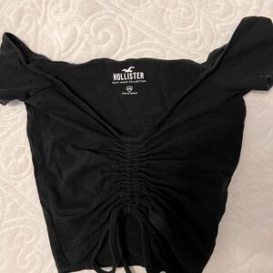 Hollister Black Ruched Crop Top